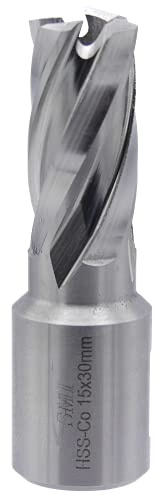 SMI HSS-E Cobalt Kernbohrer 15 mm Drm. Schnitttiefe 30 mm, Aufnahme 19 mm Weldonschaft