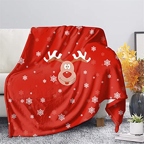 Biyejit Decke mit Weihnachtsmotiv für Couch, Schlafzimmer, Wohnzimmer, Sofa, Fleece-Flanell, Klimaanlage, Überwurf, Decken, ultraplüschig, Heimdekoration
