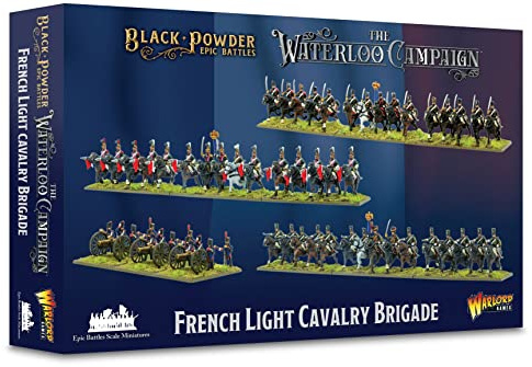 Warlord Black Powder Epic Battles Waterloo: French Light Cavallerry Brigade Military Table Top Wargaming Plastic Model Kit 312002002