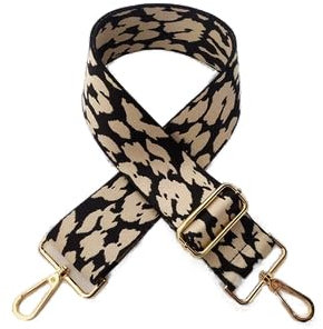 PTNKUIIY Taschengurt Verstellbar Schulterriemen für Taschen 80-130cm mit Karabiner Leopard Muster 5cm Breit Schultergurt Trageriemen Umhängegurt DIY Zubehör für Tasche Handtaschen für Damen,Khaki