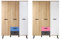 trendteam smart living - Kleiderschrank Schrank - Babyzimmer - Mats Color - Aufbaumaß (BxHxT) 130 x 190 x 61 cm - Farbe Bianco Buche/Weiß/Grau mit Blau/Rosa - 1976613D4