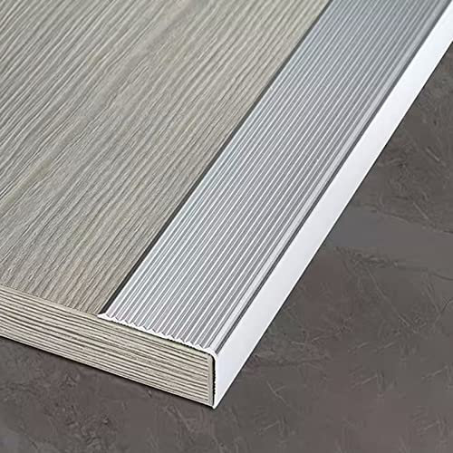 Treppenkantenprofil Antirutsch Treppe 1m Treppenkante Leiste Schwarz Gold Silber Grau, Rutschfester Aluminium-Treppenschutz Für Laminat, Vinylböden Und Fliesen, Türschwellen-Übergangsleiste ( Color :