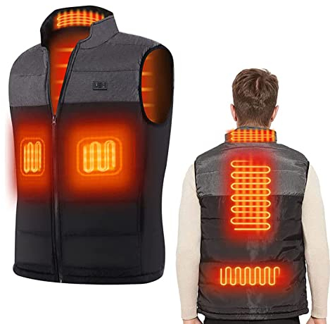 vapesoon Heated Vest Heating Jacket with 3 Adjustable Temperature Electric USB Rechargeable Winter Thermal Vest Warm for Outdoor Camping Riding Hiking (Battery Pack Not Included)