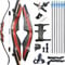 wolfman 62 Bogenschießen Recurve Bogen und Pfeil für Erwachsene 20-50lbs Takedown Holzbogen Set Recurvebogen Set für Jagd & Zielschießen Rechtshänder (30LBS)