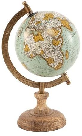 ROCKING GIFTS Globe terrestre, Globe terrestre Vintage avec Pied, diamètre 12,5cm