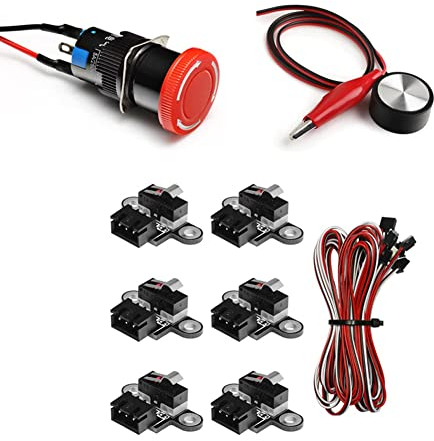 Speesy Grundlegendes ZubehöR-Kit für CNC-Maschine 3018PROVe, Not-Aus, Z-Achsen-Werkzeugeinstellungs-Tastkopf, Mikroschalter