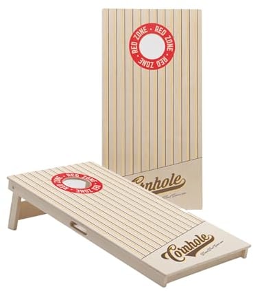 Cornhole Set – 120 x 60 cm – Wicked Wood – Vintage Sport Design - UV-Druck direkt auf Holz (100%) - Offizielle ACL-Empfehlung – Enthält 2 x 4 Taschen - Für Indoor & Outdoor