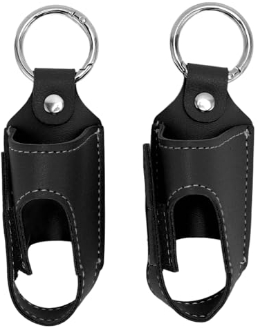 2 Stück Asthma Inhalator Halter, Mini Hülle, Praktischer Reise Holster für Asthma Inhalator – PU Leder (BLACK)