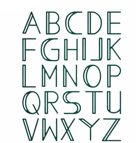 XMZZMX 26 Großbuchstaben hohl, dünne Linie, Metall-Stanzformen für Kartenherstellung, Papierpräge-Stanzschablonen, Aufbewahrungstaschen, Zubehör, Fotorahmen, Album, DIY, Scrapbooking, Schablonen-Sets