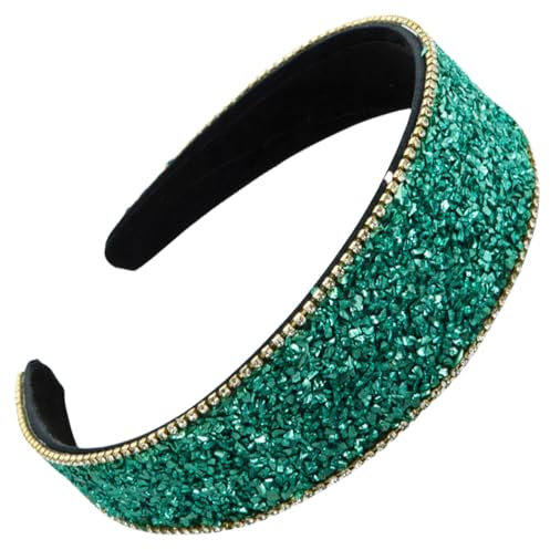 scicent Haarreif Hochzeit Party Strass Haarband Mode Kopfband Breit Braut Stirnband Crystal Glitter Brautjungfern Haar-Accessories (Blau-Grün) - 26016