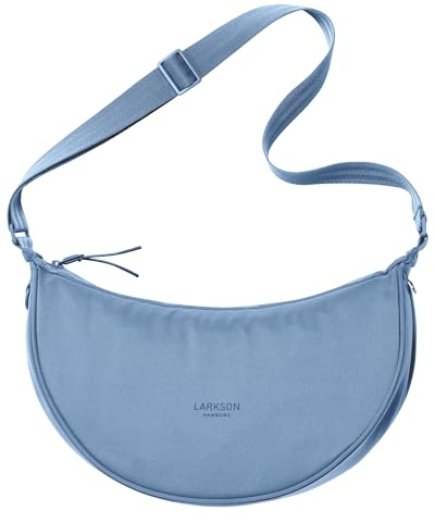 LARKSON Crossbody Bag Damen & Herren Blau - Solveig Medium - Umhängetasche im Halbmond Style - Halbrunde Schultertasche - Moon Bag Design - Wasserabweisend