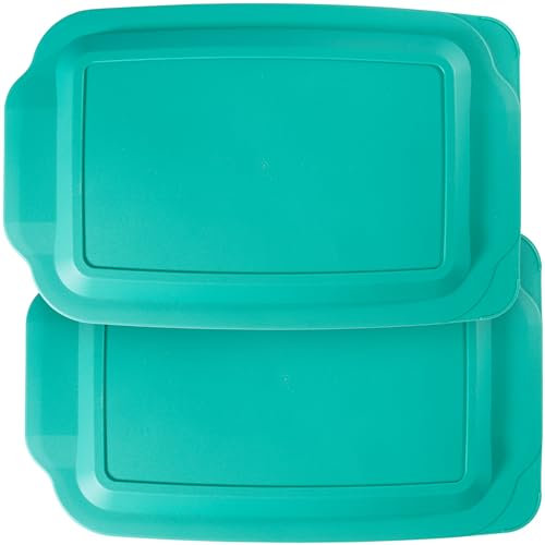 Replacement Lids for Pyrex 9 x 13 Casserole Glass Baking Dish Container Cover 3 QT 233-PC (Turquoise), 2-Pack