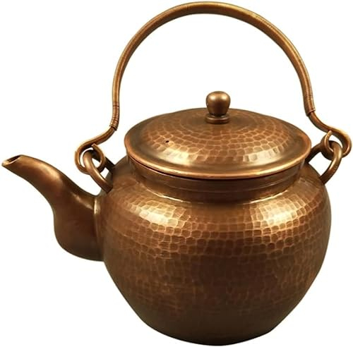 Bollitore da tè in rame massiccio fatto a mano, bollitore da cucina per piano cottura, teiera in rame spesso bollitore da piano cottura martellato teiera per fornelli a gas bollitore in rame puro