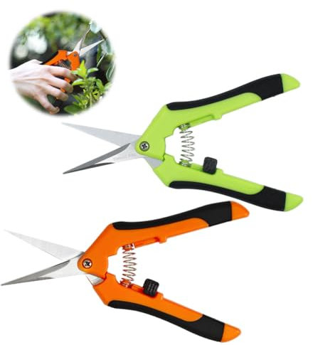 HAISHANG 2 Piezas Tijeras de Podar, Tijeras de Jardín Profesionales para Reparación de Flores, Tijeras para Bonsai, Plantas, Recogida y Rosas