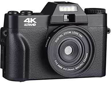 MZZYG Video Camera Digital Photo Camera Vlogging Camcorder WIFI Webcam Wide Angle 16X Digital Zoom 48MP Photography Flip Screen(With 32GB,Only Black Camera)