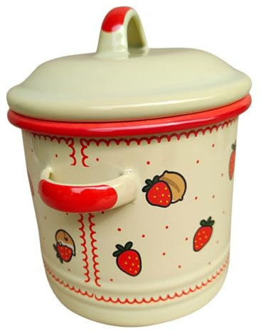 GRADENEVE De Enamel Vintage Para Almacenamiento De Salsas Contenedor De Grasa De Tocino Olla De Multifuncional Para Cocina y Diseño Clásico y Gran Capacidad