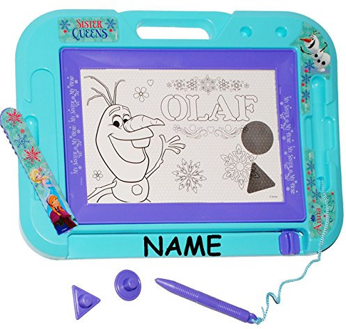 alles-meine.de GmbH Magic - Zaubertafel/magische Maltafel - Disne. die Eiskönigin - Frozen - incl. Namen - mit 2 Stempel - Zeichentafel Zaubermaltafel - Magnet Tafel - Kind..