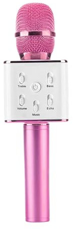DRSYXCS Wireless Microphone for kids Adults, Bluetooth Microphone with Voice Changer, Portable Karaoke Mic Speaker Machine Singing Toy Compatible with iOS Android Devices for Party Home KTV (Purple)
