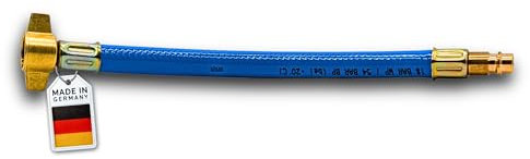 LKW Füllschlauch mit Euro-Stecker (NW 7,2) – GRUBENSTAHL® Druckluft Adapter für Prüfanschluss – 18 bar – Messinganschlüsse – Reifenfüller & Werkstatt Zubehör (200 mm)