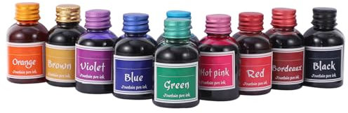 HOMSFOU Quick Drying Ink Bottles Pen Ink for Fountain and Dip Pens Stationery Writing Supply for Art Projects