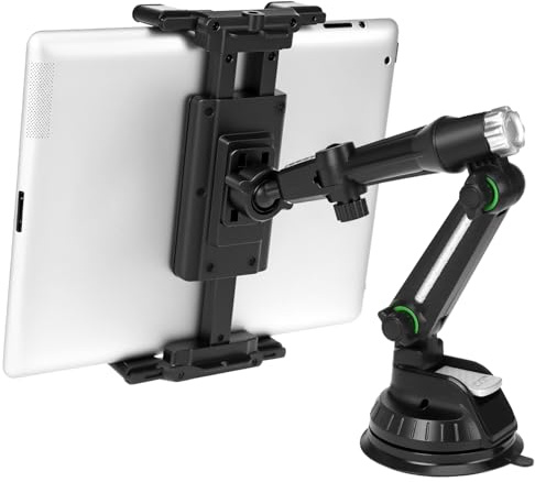 QWORK® Universale supporto auto con ventosa, phone porta regolabile, per tablet e smartphone da 5 a 15