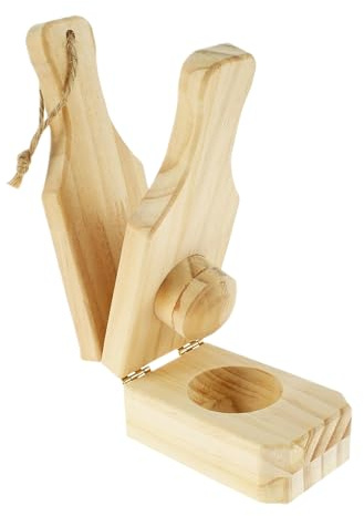 Prensa aplastante de plátanos – Prensa de plátano de madera para fiestas en casa, camping, fiesta, comida de mano con herramienta prensadora, máquina de puré de plátano frito, accesorio de preparación