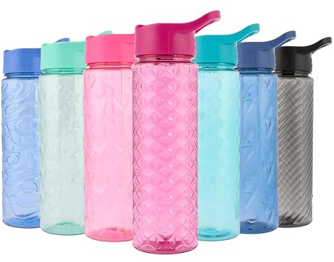 Polar Gear 700ml Ecozen Water Bottle with Fun Textured Designs - Flip-Up Lid, Leak & Spill-Proof, BPA-Free, Easy to Clean, Berry