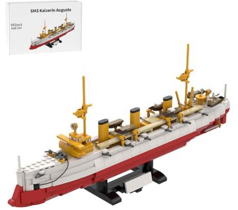 Vectolbricks Klemmbausteine Kriegsschiff Modell mit detaillierten Waffen, 542 Teile 1:300 Maßstab Deutsch Schlachtschiff Leichter Kreuzer MOC Militär Technik Groß Schiff Set