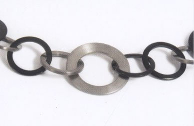 Boccia Damen-Collier Titan Sat/Schwarz Pol 0836-0280