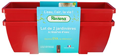 cboutic RIVIERA-LOT DE 2 JARDINIERES EVA 57 ROUGE