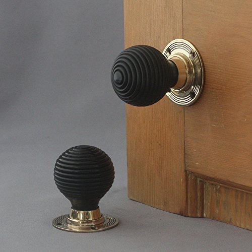 Solid Ebony Beehive Door Knobs