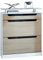 Vladon Schuhschrank Fiesta, Weiß matt/Eiche sägerau/Schwarz Hochglanz Schuhkipper für 16 Paar Schuhe mit 2 Klappen (89 x 104 x 23 cm)