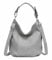 OBC Damen Tasche Shopper Hobo-Bag Henkeltasche Schultertasche Umhängetasche Handtasche Crossover CrossBag Damentasche Reisetasche Kunst Leder Beuteltasche Grau