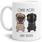 Tassendruck Mops-Tasse mit Spruch Ohne Mops geht Nichts/Hund/Tier/Pug/Cup/Mug/Weiss