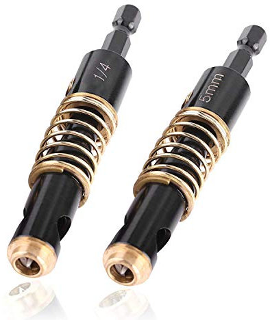 Gasea 1/4 Inch Shank Hinge Self Centering Drill Bits Set, 5mm & 1/4 Reaming Drill Wood Plastic Combination for Woodworking