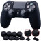 9CDeer 1 Pieza de Siliconas Tachonado Protector Manga Caso Cubierta Piel Cover Skin +8 Puños de Pulgar Tapas Analógicas Thumb Grip +2 a Prueba de Polvo Tapones para Mando PS4/Slim/Pro, Negro