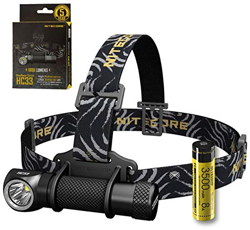 Nitecore HC33 Stirnlampe - Super Hell LED 1800 Lumen - Wiederaufladbar Kopflampe - IP68 Wasserdicht - Magnetisch L Form