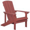 Moderner Muskoka Gartenstuhl in Rot mit breiten Armlehnen Adirondack