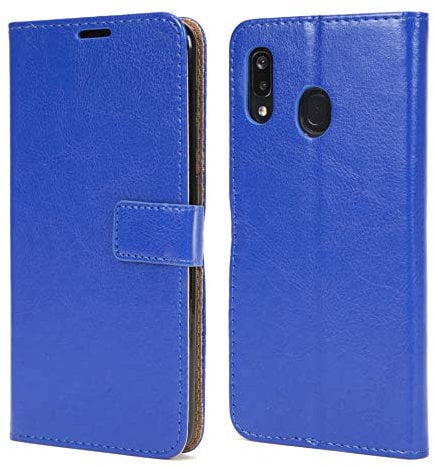 NWNK13 Samsung A20e Phone Case Premium Leather Flip Case Book Wallet Case Card Holder Media Stand Shock Proof Protective Phone Cover Compatible for Samsung Galaxy A20e Blue