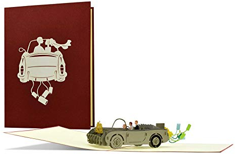 Diese-Klappkarten Hochzeitskarte Auto I Edel und Elegant|Glückwunschkarte Hochzeit für Brautpaar|Geschenkidee für Hochzeitsgeschenk|Geschenk und Karte zur Hochzeit|L19
