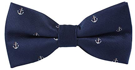 Fliege mit Anker-Motiv für Ihn | Segeljacht-Rennfliege | Boot Bootfahren Segel Prezzie für Ihn | Yachting | Geschenk für marineblaue Jungs (Matrosen-Anker-Fliege)