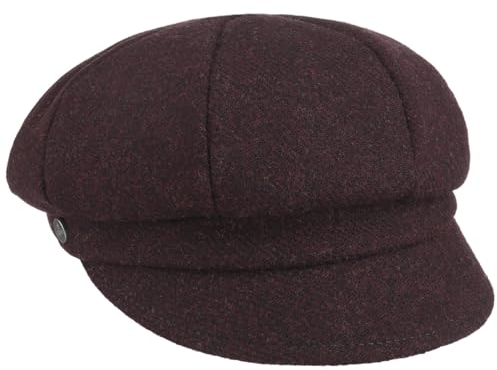 LIERYS Shetland Wool Ballonmütze Damen Made in Italy Winter Herbst Winter Bordeaux One Size