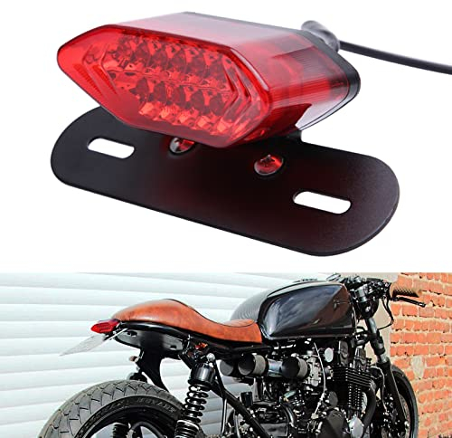 DREAMIZER Motorrad LED Rücklichter, 12V Motorrad Rückseite Licht Brechen Blinker Kontrollleuchte Lizenz Lampe(Rot)
