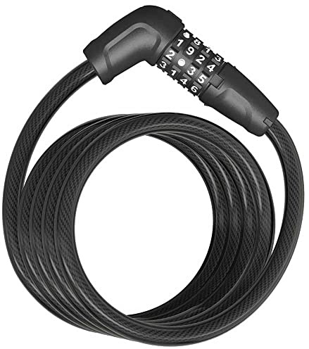 ABUS Kabelschloss Tresor 6512C/180 SR - Fahrradschloss-Set mit Halterung SR - für günstige Zweiräder oder als Zweitschloss - 12 mm - ABUS Sicherheitslevel 4 - Schwarz