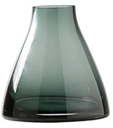 Vase de décoration de salon Petite bouche vert foncé Vase en verre transparent Vase Salon Maison Table basse Chambre à coucher Décoration Moderne Vase 6,10 / 7,87 pouces vase ( Size : Small )