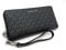 Michael Michael Kors Jet-Set Reise-Geldbörse mit Michael Kors Geldbörsenhaken, Signature Mk Black, Large