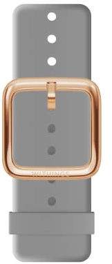 Withings Unisex-Adult Premium Armband aus Fluorelastomer für Scanwatch, HR Sport, ECG, Move und Steel [Amazon Exclusive], Grau-Rosegold Schnalle, 18mm