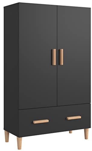 vidaXL Highboard Sideboard Kommode Schrank Anrichte Beistellschrank Mehrzweckschrank Standschrank Wohnzimmer Schwarz 70x31x115cm Holzwerkstoff