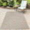 HomebyHome In& Outdoor Teppich Wetterfest, Beige 200x290 cm Teppich Küche, Waschbarer Küchenläufer Flachgewebe Sisaloptik Boho Design Camping Terasse Balkon Outdoorteppich Garten