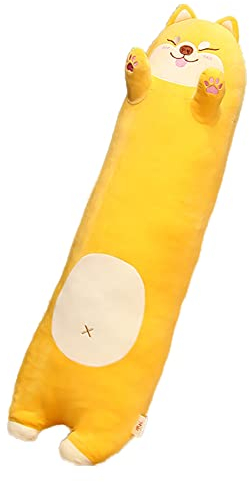 Plüschtier Kuscheltier Kawaii Kissen für Kinder Weiches Kuscheltier Wurfkissen Plüsch Kissen Ausgestopftes Spielzeug Stofftiere Geschenk Plüschkissen Shiba Inu90 cm